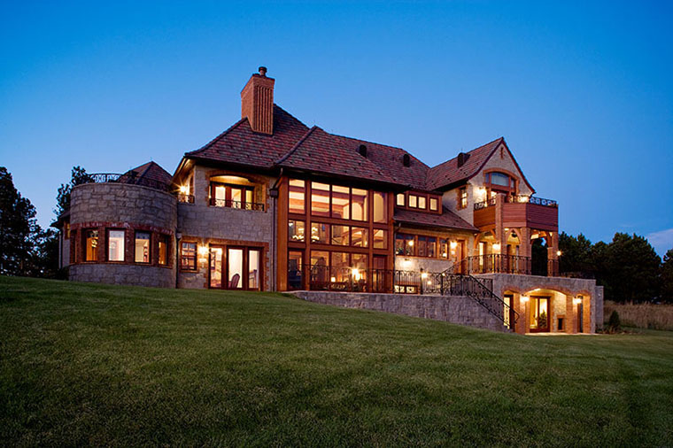 English Country House style home in Western South Dakota by Felhandler Steeneken Architects, a women-owned firm