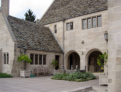 Terrace added to historic Collegiate Gothic revival house