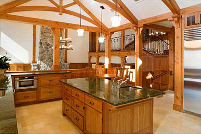 Kitchen overlooking the Family Room