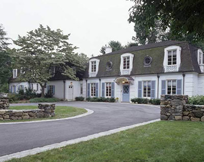 Front Facade with new Entry Canopy and also Addition at left