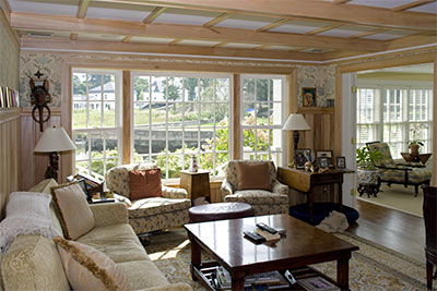 Sycamore panelling and cabinetry in the Den