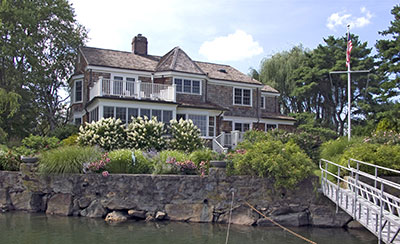 Rear of house faces L. I. Sound