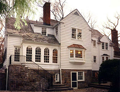 Rear Facade with Family Room and Kitchen bay window additions