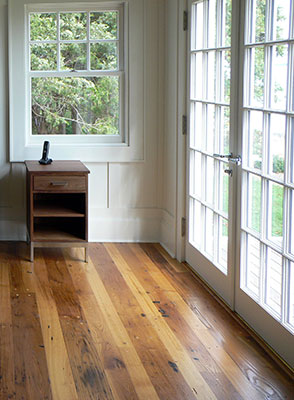 Salvaged chestnut flooring